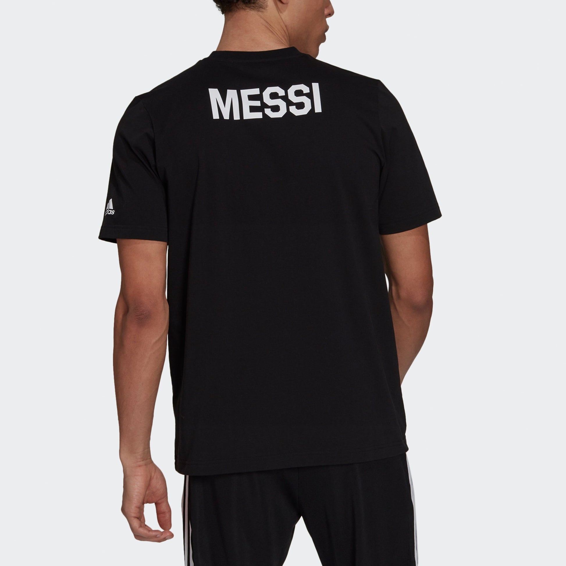 adidas Messi Icon Emb Soccer/Football Sports Short Sleeve Black HA5455