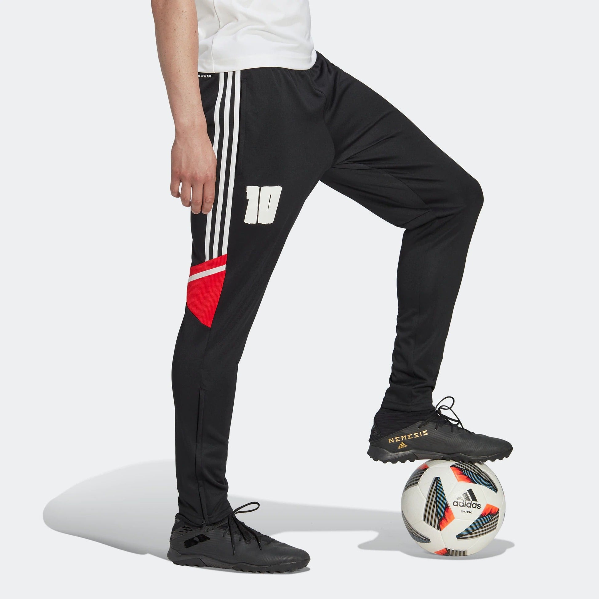 Men's adidas Messi Tk Pnt Stripe Alphabet Printing Elastic Waistband Bundle Feet Sports Pants/Trousers/Joggers Black HI3779