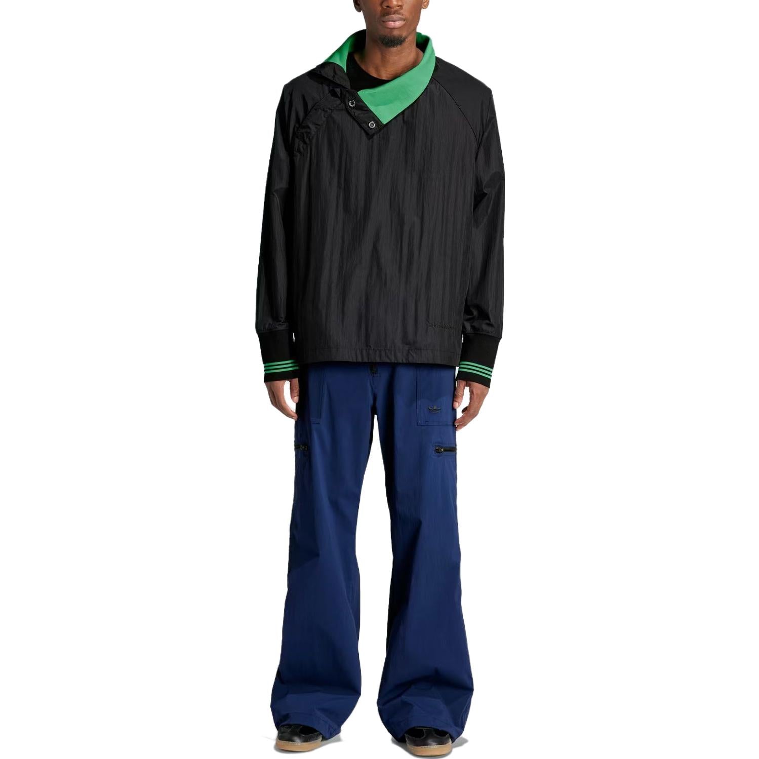 adidas x Wales Bonner Statement Stand Collar Top 'Black Green' IT9775