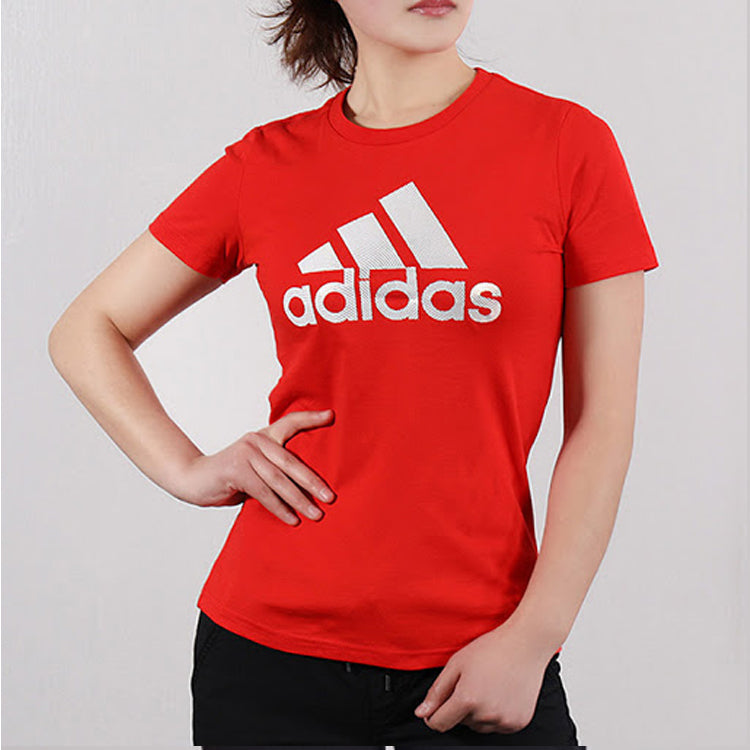 (WMNS) adidas Foil Sports Stylish Round Neck Short Sleeve Red DW5722