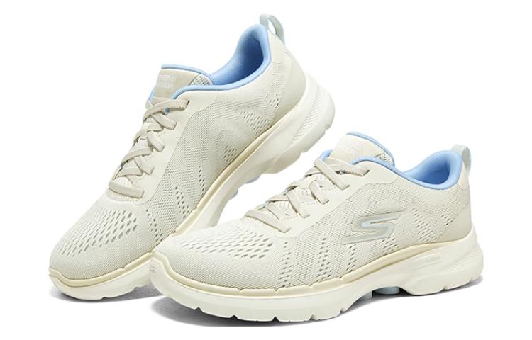 (WMNS) Skechers GoWalk 6 'White Blue' 124623-NTLB
