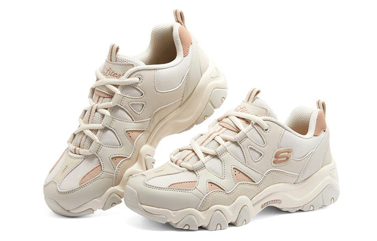 (WMNS) Skechers D'Lites 2.0 'White Pink' 896152-NAT