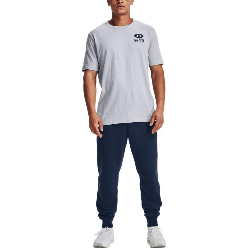 Under Armour Symbol Barcode T-shirt 'Grey Navy' 1370527-011