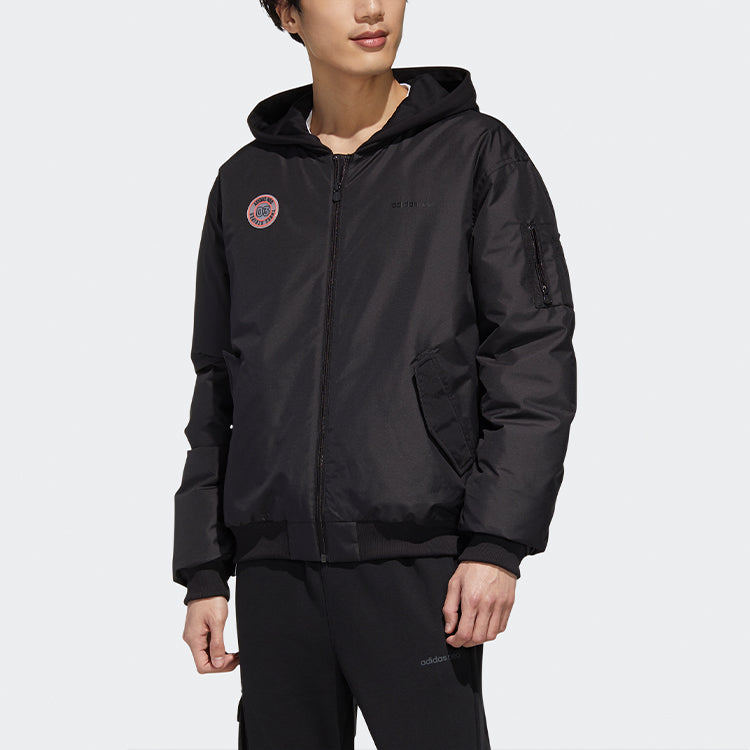 adidas neo M Strt Gr Bmr Stay Warm Sports hooded down Jacket Black GL8518