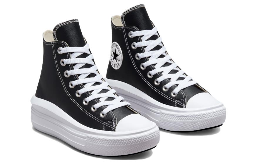 (WMNS) Converse Chuck Taylor All Star Move Platform High 'Leather - Black' A04294C