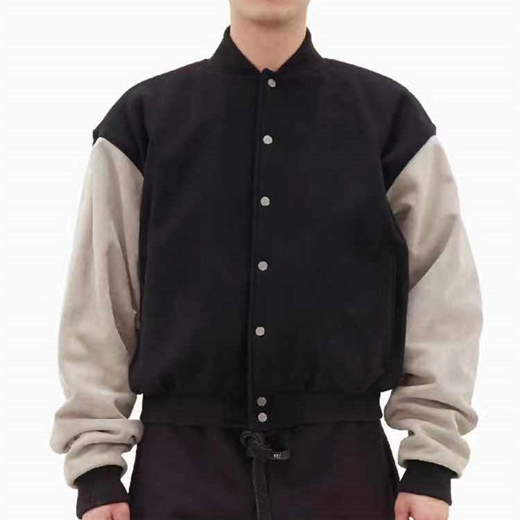 Men's Fear of God Alphabet Printing Jacket Black Gray FOG-FW19-101