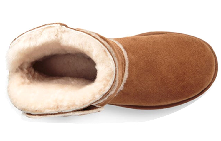 (WMNS) UGG Mini Spill Seam Bow Lacing Fleece Lined Brown 1095701-CHE