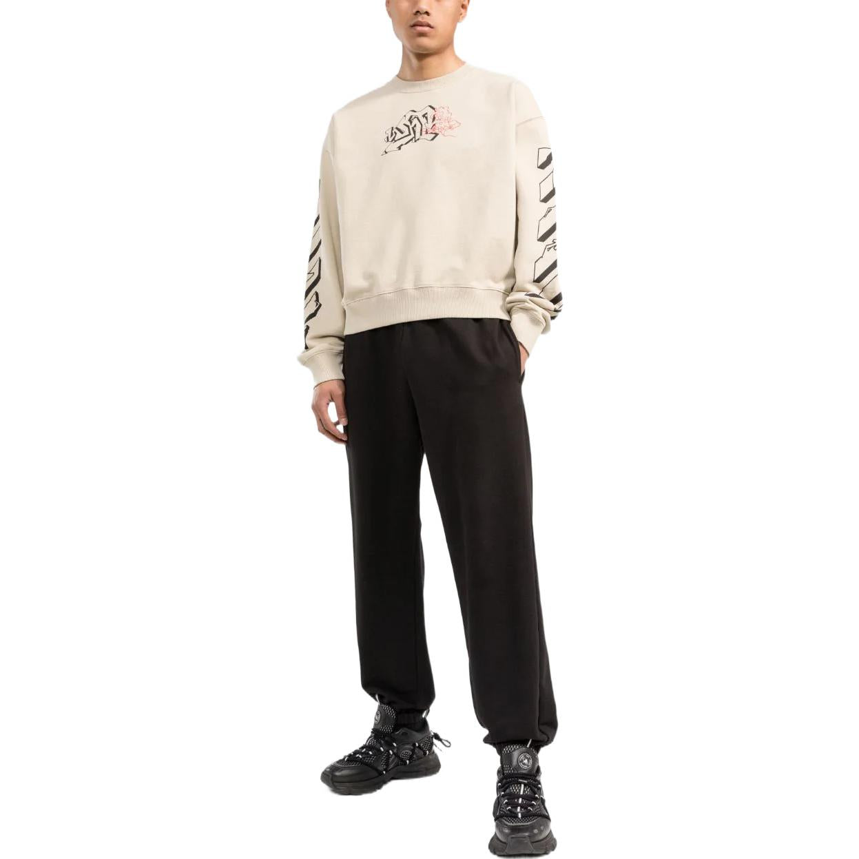 Men's Off-White SS22 Back Classic Logo Printing Round Neck Long Sleeves Ordinary Version OMBA058S22FLE0031710