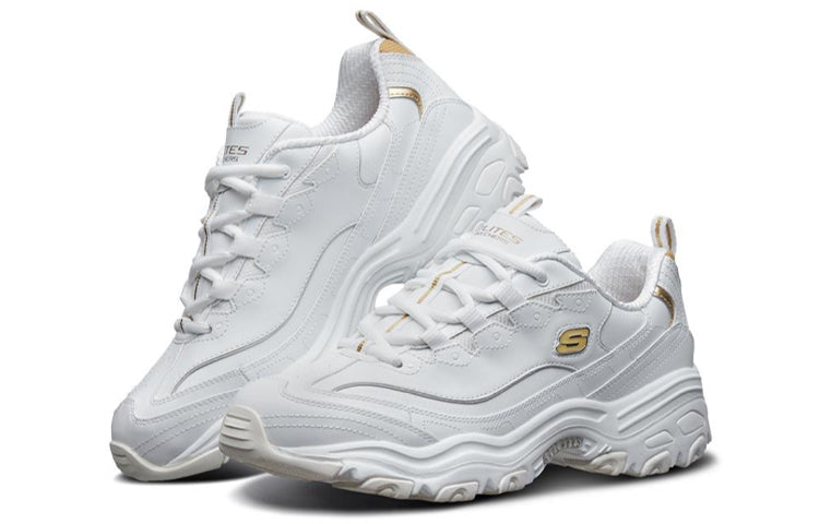 Skechers D'lites 1.0 Running Shoes White/Gold 52676-WGD