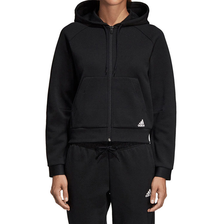 (WMNS) adidas Must Haves Hooded Jacket 'Black' DU6570