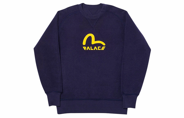 PALACE x EVISU Reversible Crew Logo Crewneck Blue PAL-SS20-010