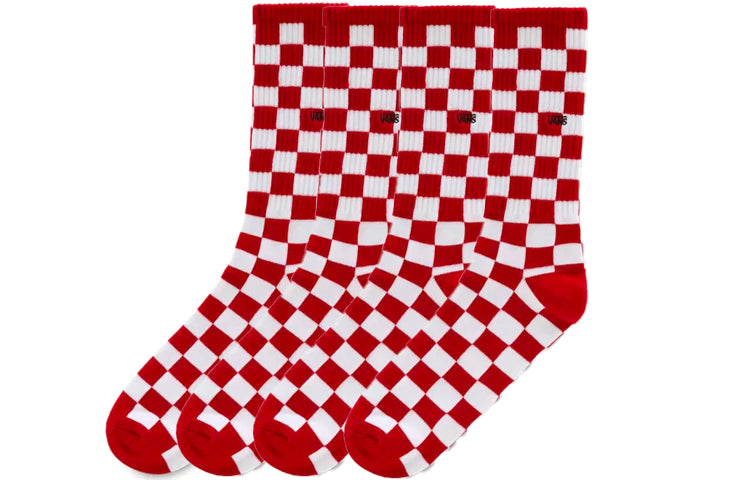 Vans Checkerboard Crew II Socks 'Red White' VN0A3H3NRLM