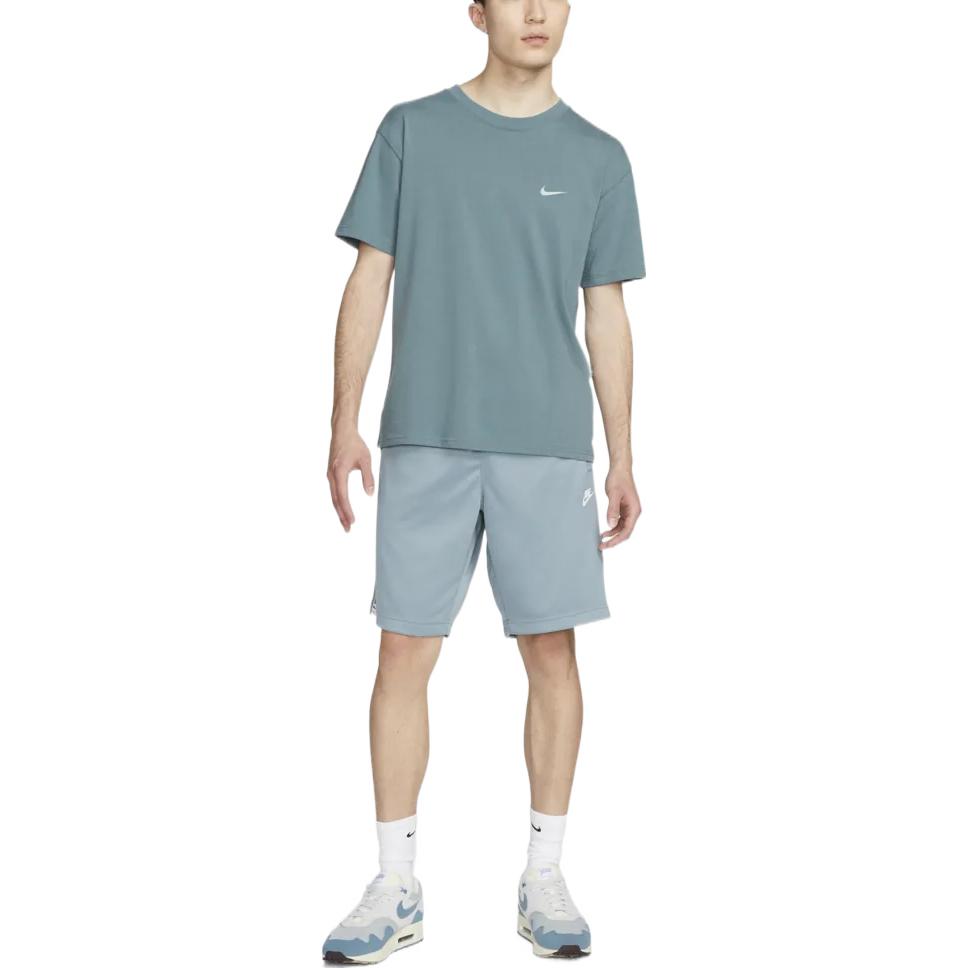 Men's Nike Back Pattern Alphabet Printing Casual Short Sleeve Blue Green T-Shirt DV0578-384