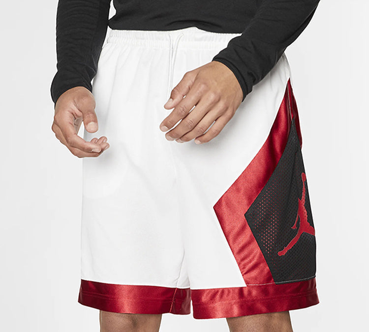 Air Jordan Jumpman Diamond Mesh Splicing Basketball Shorts White AV3207-100