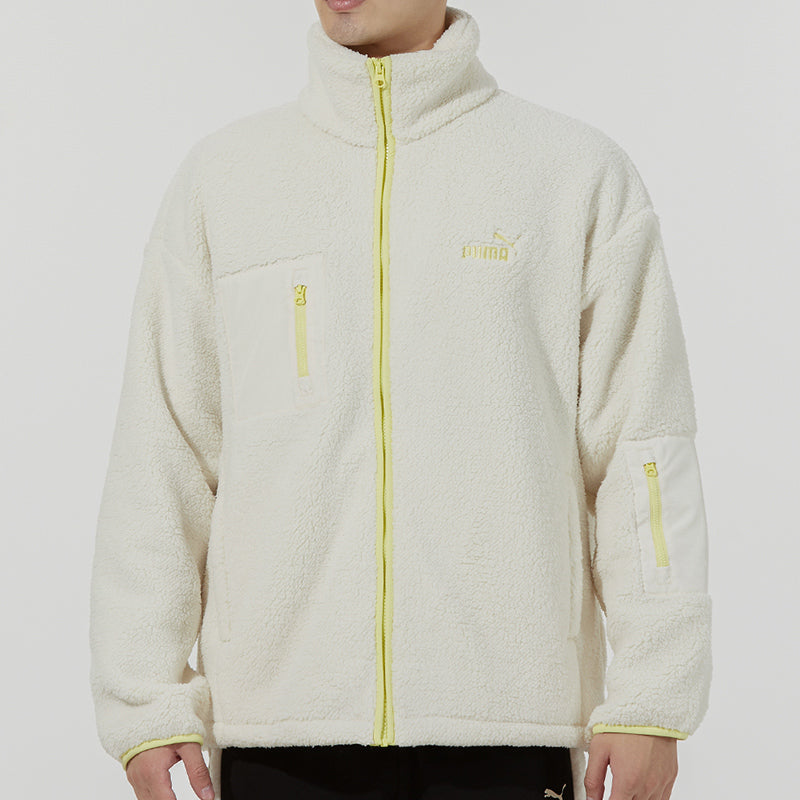 PUMA Sherpa Bonded Jacket 'White Yellow' 534930-93