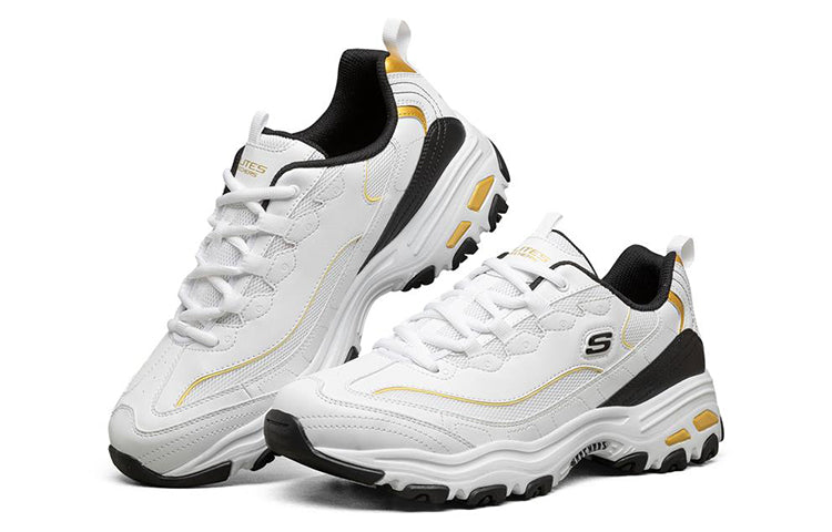 Skechers D'Lites 1.0 Low-Running Shoes White/Black/Golden 894009-WBGD