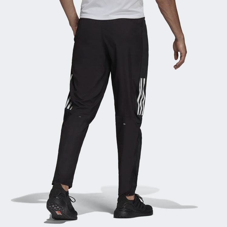 Men's adidas Logo Sports Running Long Pants/Trousers Black H13238