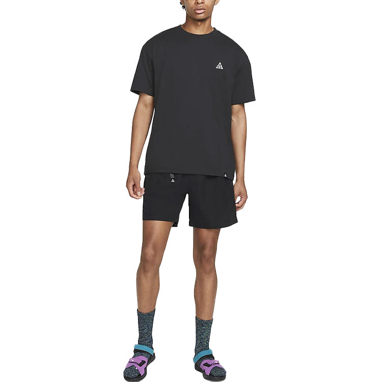 Men's Nike ACG Solid Color Round Neck Loose Short Sleeve Black T-Shirt DJ3643-010