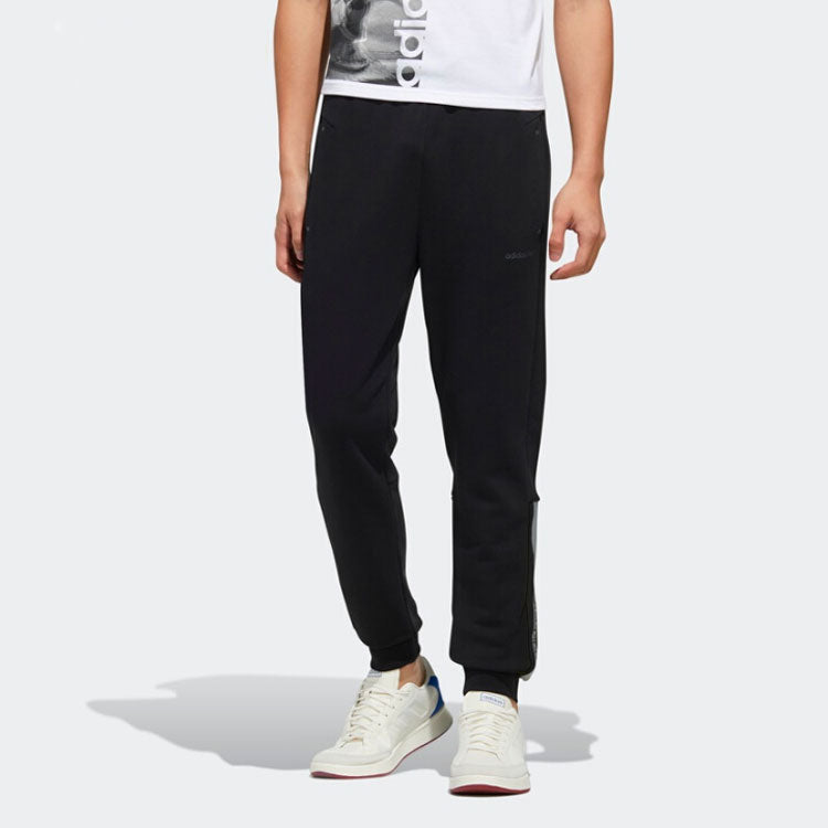 adidas neo Casual Breathable Bundle Feet Sports Long Pants Black FN6460