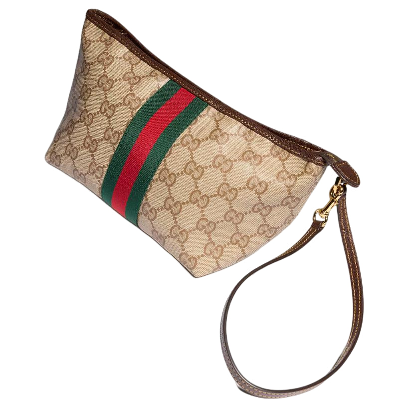 (WMNS) Gucci Small Pouch with Strap and Web 'Sand Dark Brown' 876055-FAF8R-8547