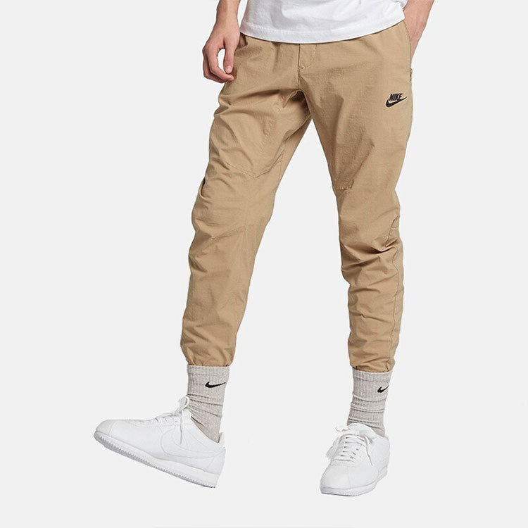 Nike Small Logo Pattern Woven Athleisure Casual Sports Long Pants Khaki CD9229-297