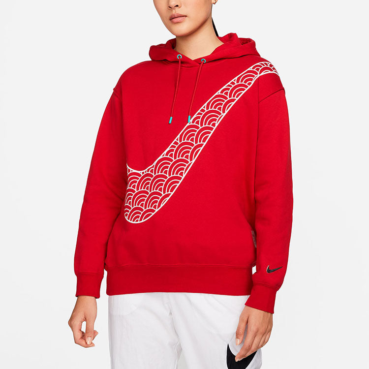 (WMNS) Nike CNY New Year's Edition Hoodie Fleece Loose Knit Sports Gym Red DQ5368-687