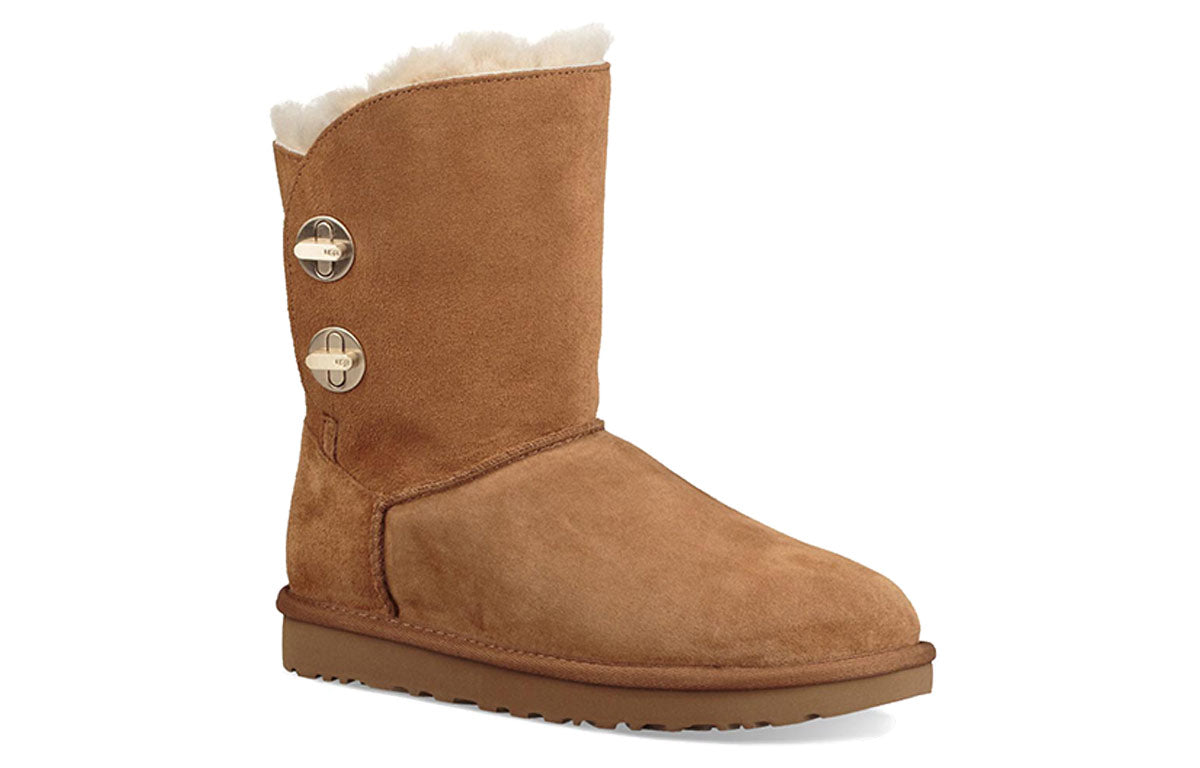 (WMNS) UGG Short Turnlock Fleece Lined Brown 1094933-CHE