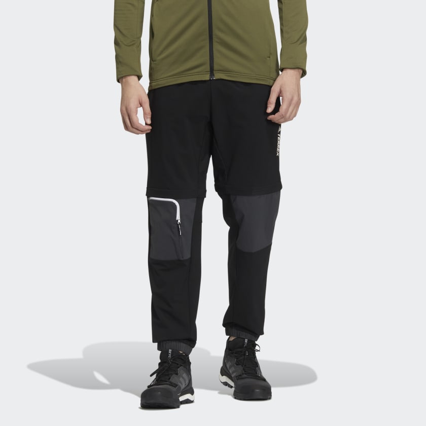 Men's adidas Voyager Detachable Pants Elastic Waistband Bundle Feet Sports Pants/Trousers/Joggers Black HE5257