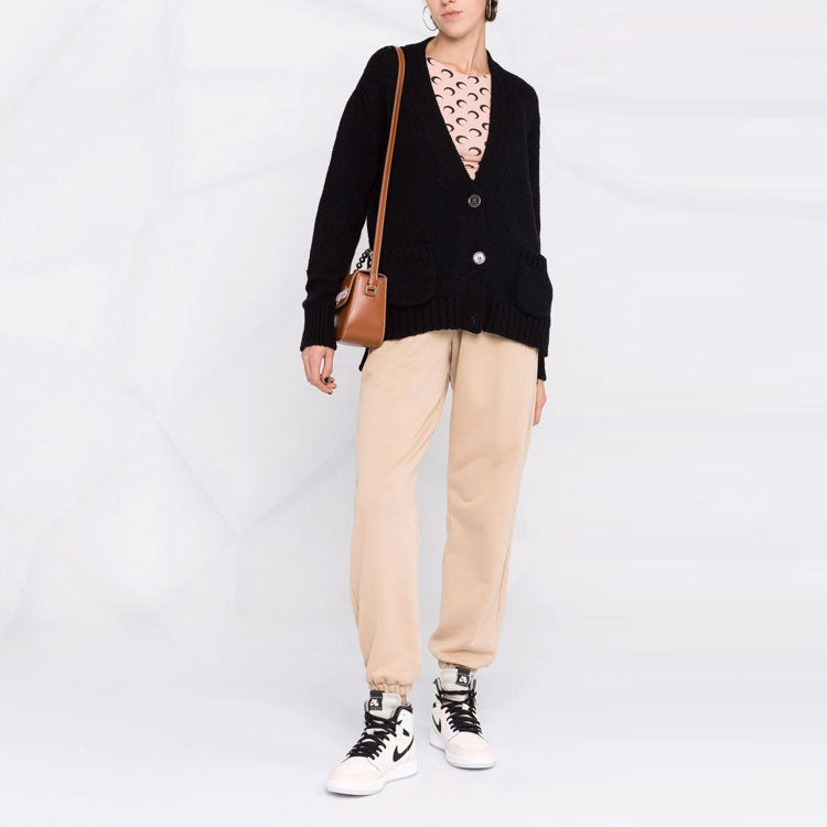 (WMNS) Off-White Logo Floating Cardigan 'Black' OWHB018F21KNI0011001