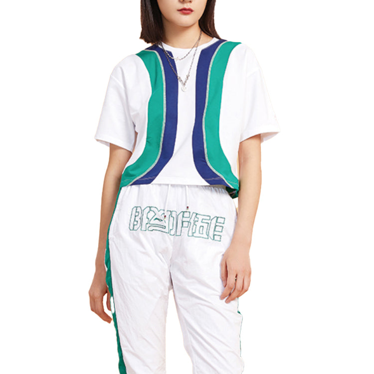 Li-Ning Contrasting Colors Casual Sports Loose Short Sleeve White ATSQ022-1