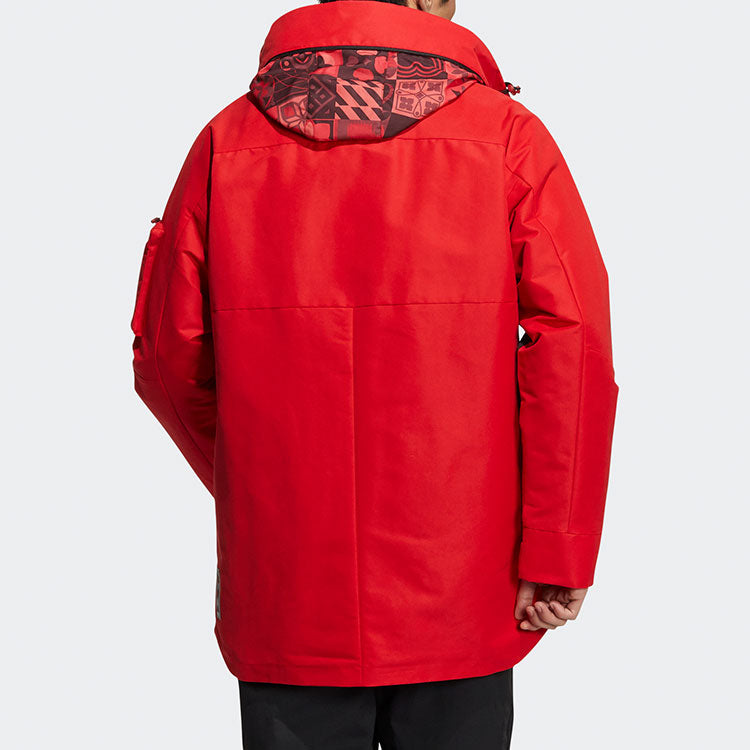 adidas Cny Top Wvjk limited Fleece Stay Warm Colorblock Hooded Jacket Red HC0276