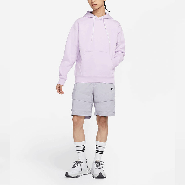 Men's Nike Logo Embroidered Solid Color Fleece Lined Casual Purple DA0316-530