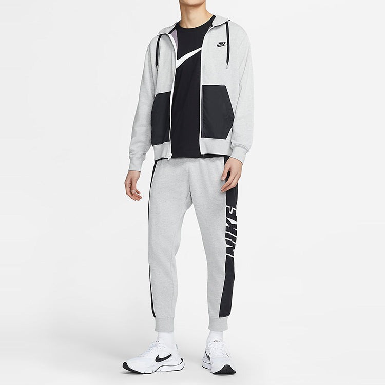 Nike Sportswear Contrasting Colors Printing Logo Sports Long Pants Gray CZ9943-050