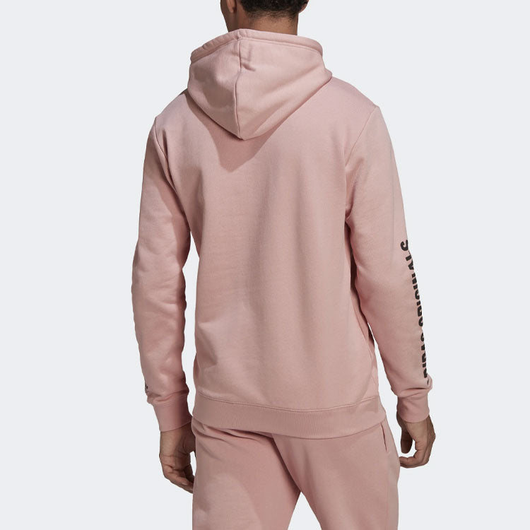 Men's adidas originals Alphabet Printing Large Logo Long Sleeves Pullover Pink HF4903