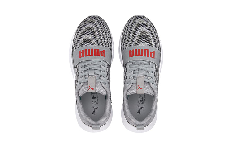 (GS) PUMA Wired Knit Low Top Running Shoes White/Grey 367381-10