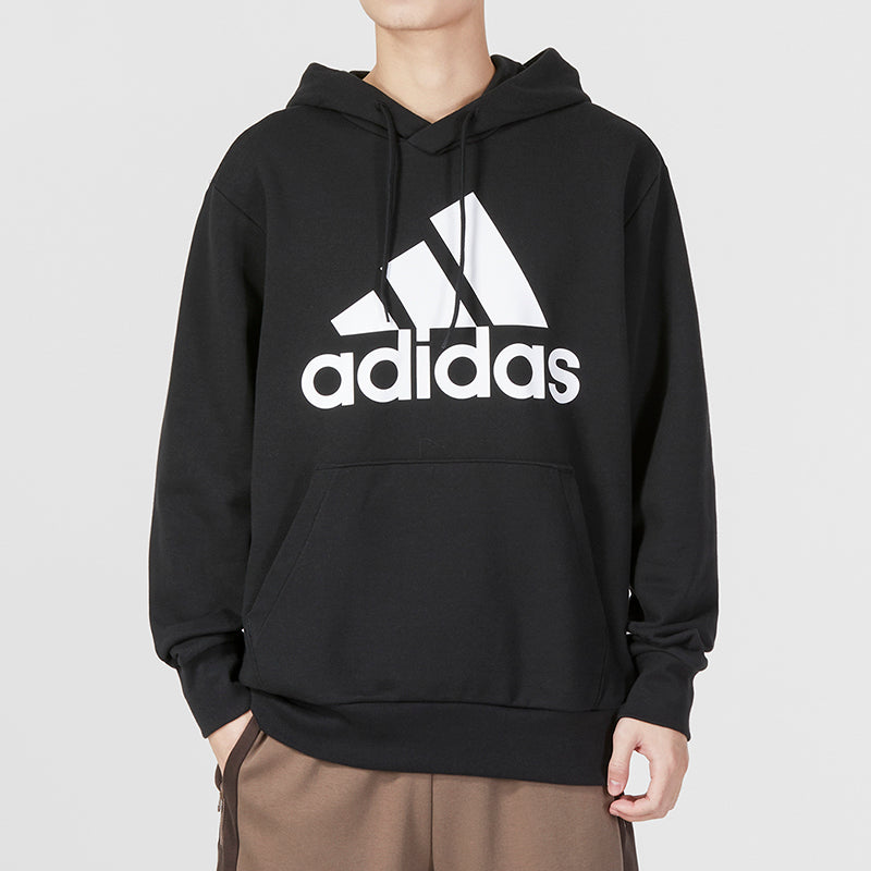 adidas French Terry Big Logo Hoodie 'Black White' IC9363