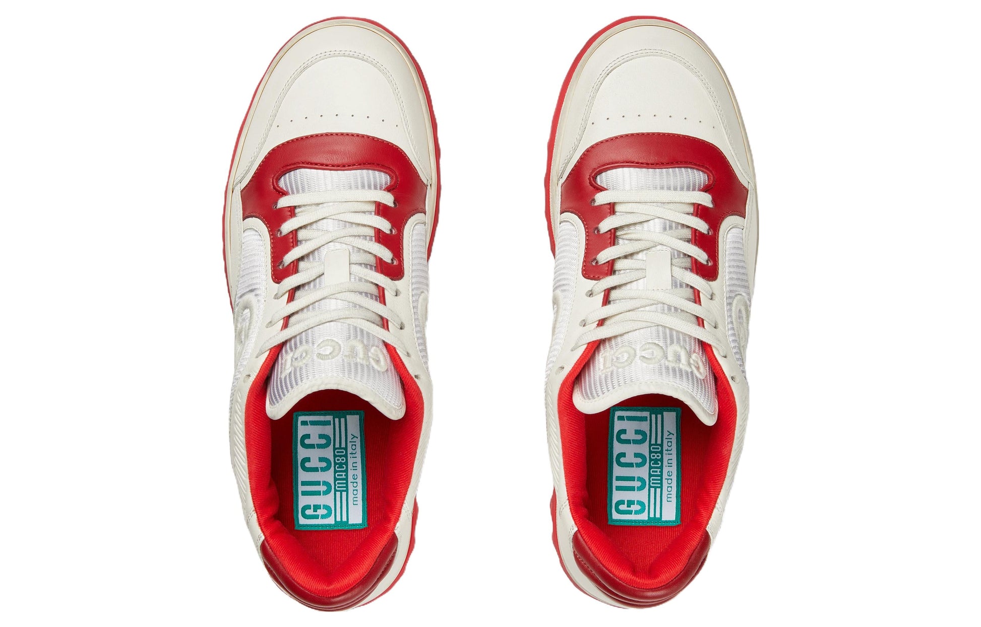 Gucci Mac80 Embroidered Sneakers 'White Red' 749896-AAB79-9150