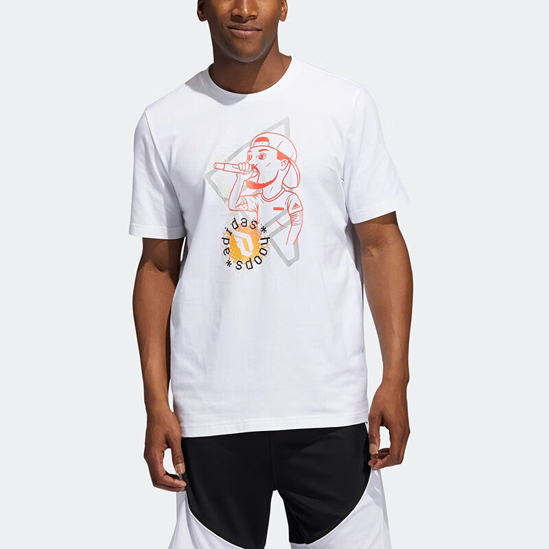adidas Dame Social Short Sleeve T-Shirts 'White' GI8891