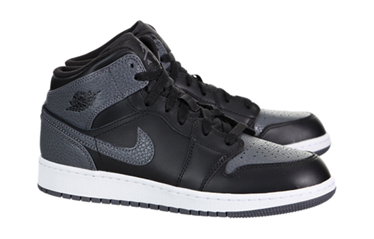 (GS) Air Jordan 1 Retro Mid 'Black Dark Grey' 554725-041