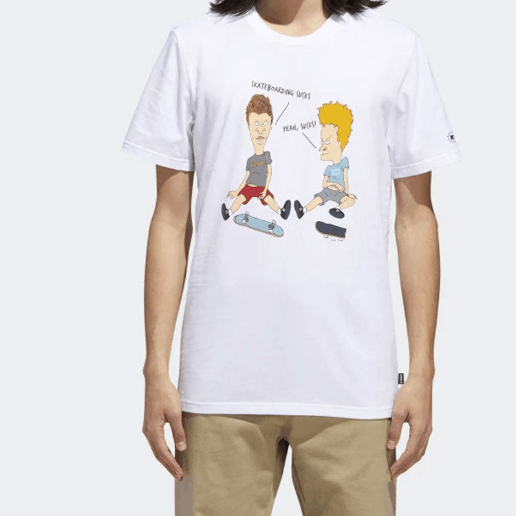 adidas originals Cartoon Casual Round Neck Short Sleeve White DU2858