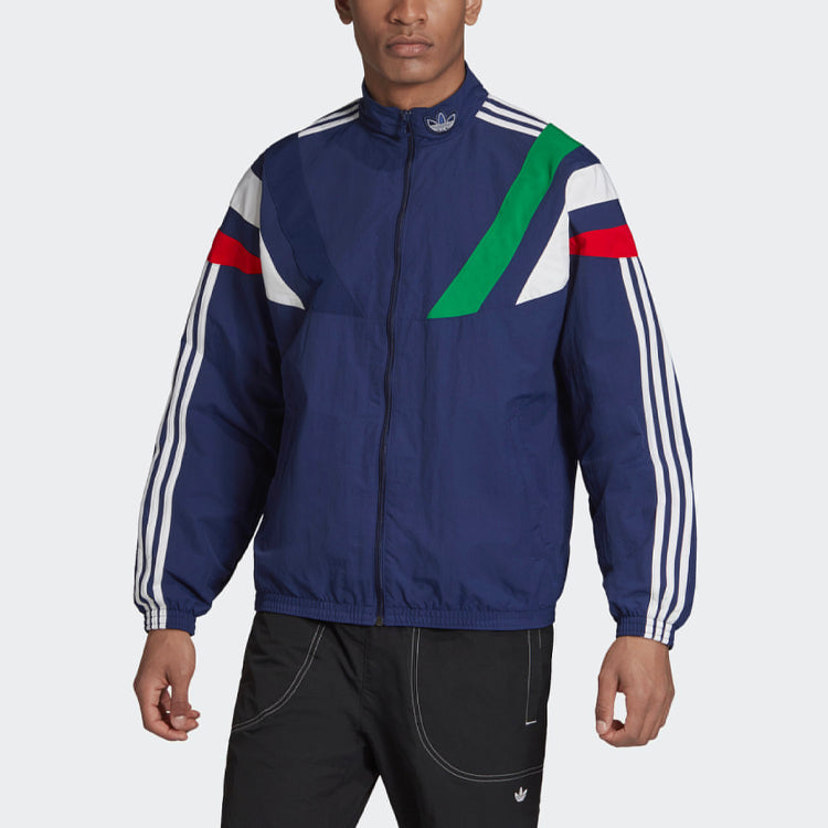 adidas originals Stand Collar Sports Jacket Navy Blue FN0966