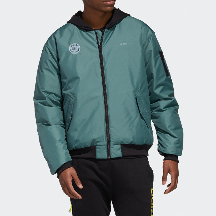 adidas neo M Strt Gr Bmr Stay Warm Sports hooded down Jacket Green GL8517