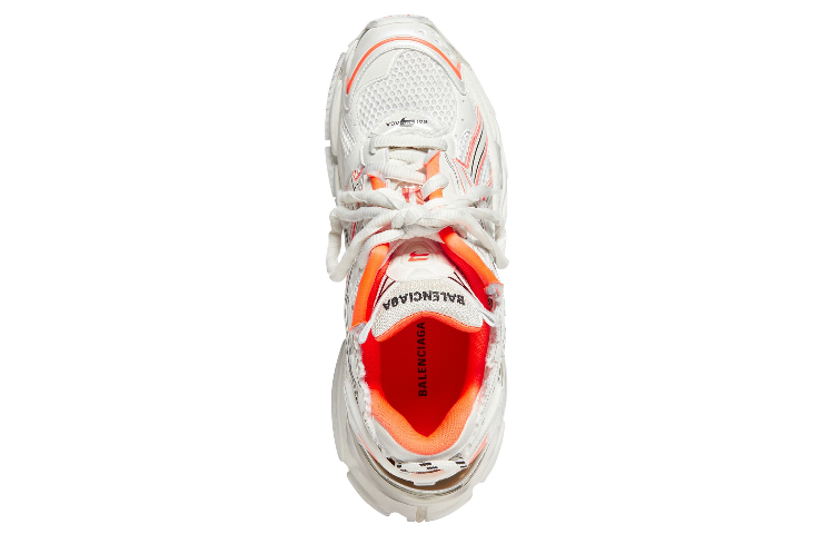 (WMNS) Balenciaga Runner Sneakers 'White Fluo Orange Mesh and Nylon' 677402W3RBM9770