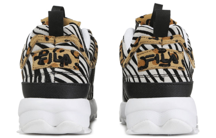 (WMNS) FILA Cross Training Disruptor 2 Low-top Animal Running Shoes Black/White 5XM00806_992