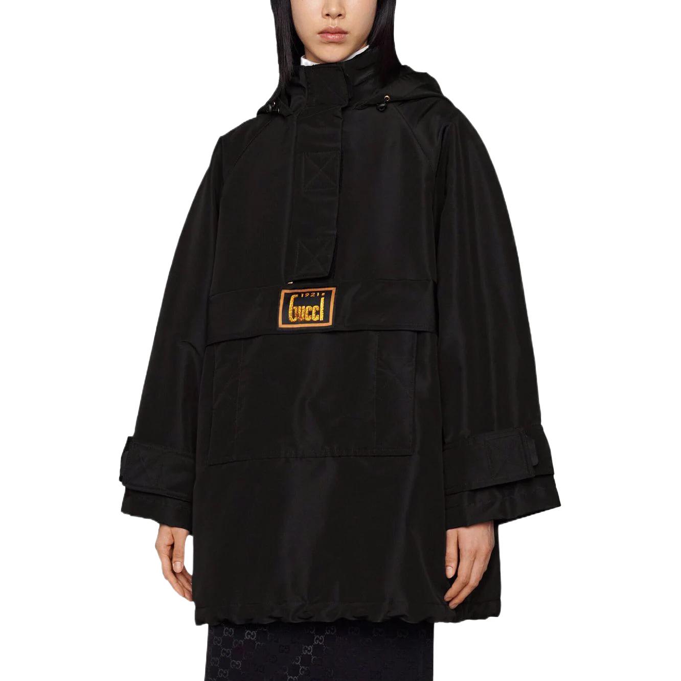 (WMNS) Gucci Silk Hooded Anorak Jacket 'Black' 669869-ZAIBR-1000