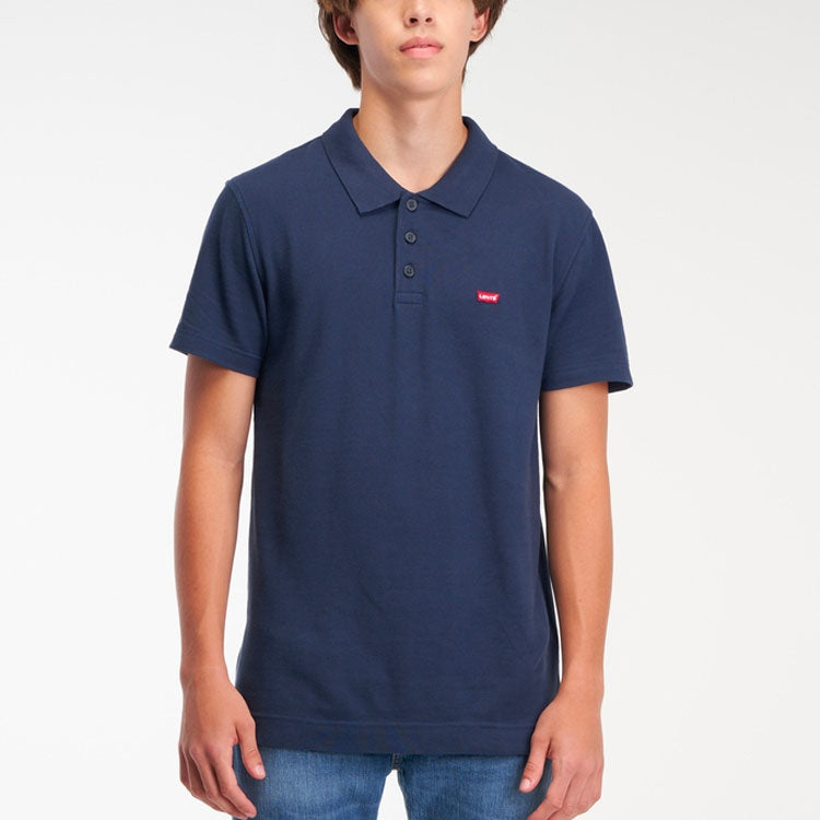Men's Levis Minimalistic Embroidered Short Sleeve Polo Shirt Navy Blue 35959-0002