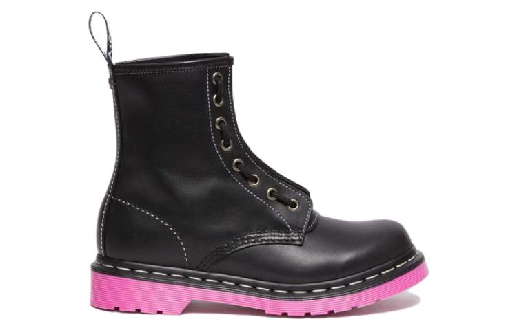 (WMNS) Dr. Martens 1460 Wanama Leather Jungle Zip Boots 'Black Pink 30925001