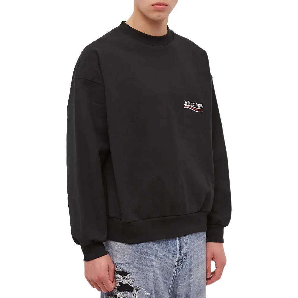 Balenciaga Political Campaign Crewneck Sweater 'Black' 697869TKVI91070