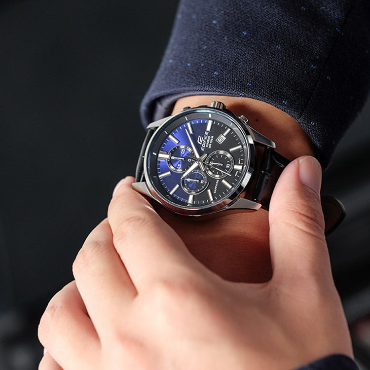 CASIO Quartz Waterproof Sapphire Crystal EDIFICE Blue Mens Royal Blue Analog EFB-530L-2AVUPR