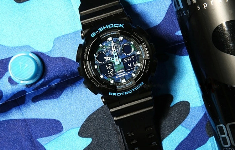 CASIO G-Shock Analog-Digital 'Black Blue' GA-100CB-1